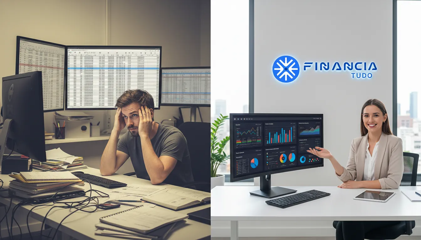 Comparativo entre um afiliado de crédito confuso e outro usando Financia Tudo para evitar os erros mais comuns.