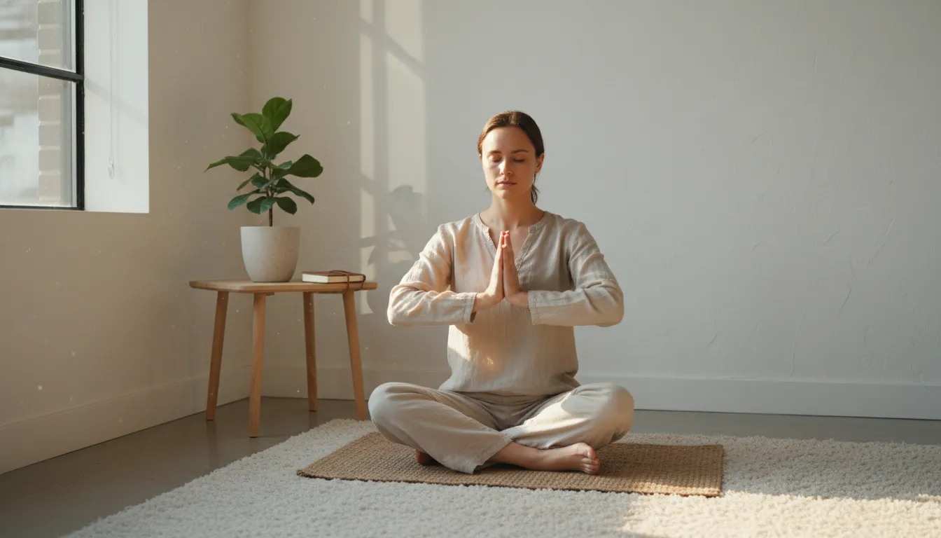 Pessoa em atividade mindfulness, buscando equilíbrio emocional e emagrecimento consciente.