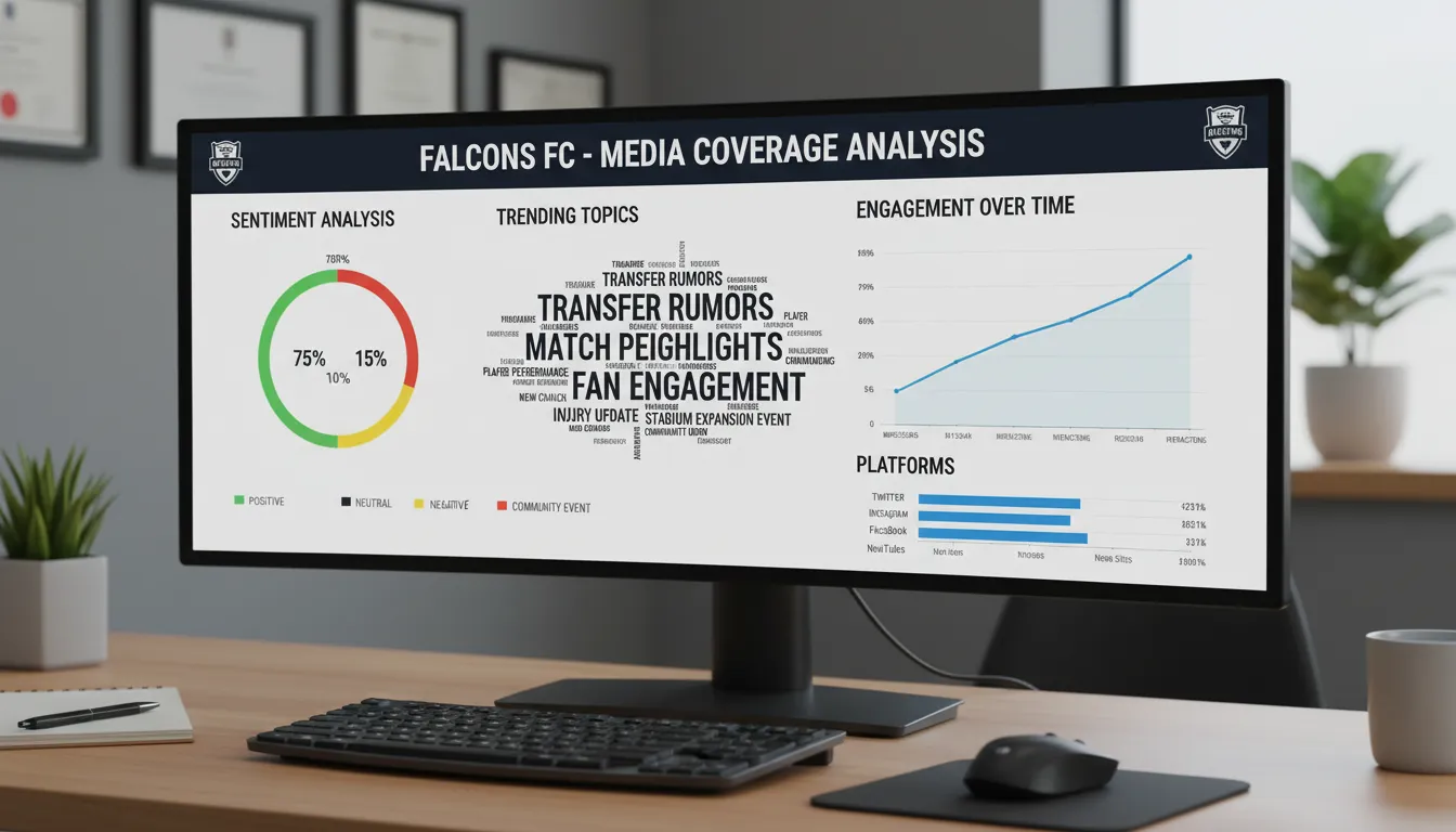 Dashboard digital com análise de cobertura midiática e tendências sobre clube de futebol brasileiro