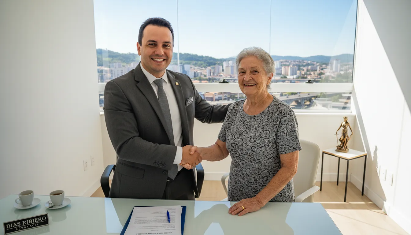 Cliente feliz após solução de caso de plano de saúde, com o suporte de um advogado em Joinville. Justiça feita.