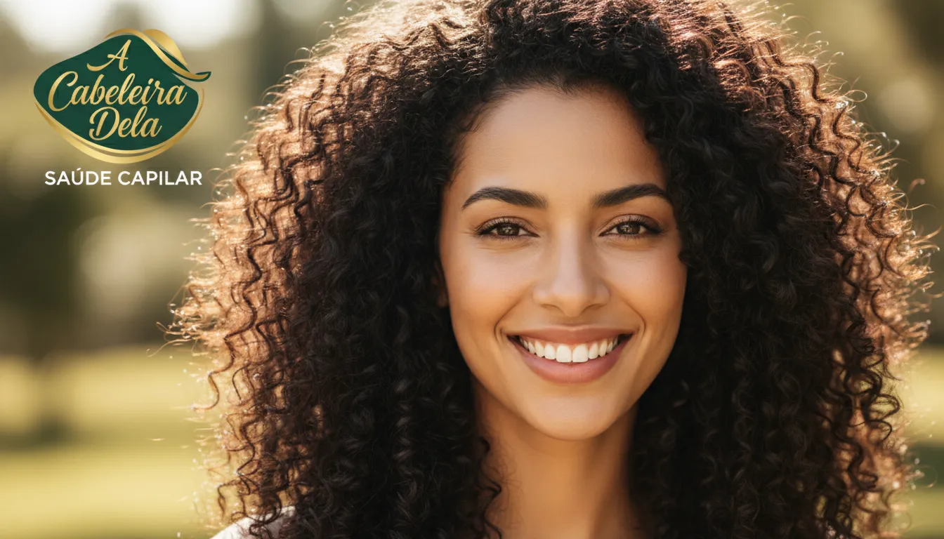 Cabelo cacheado saudável e brilhante após tratamento eficaz contra cabelo com caspa, revelando a beleza natural.