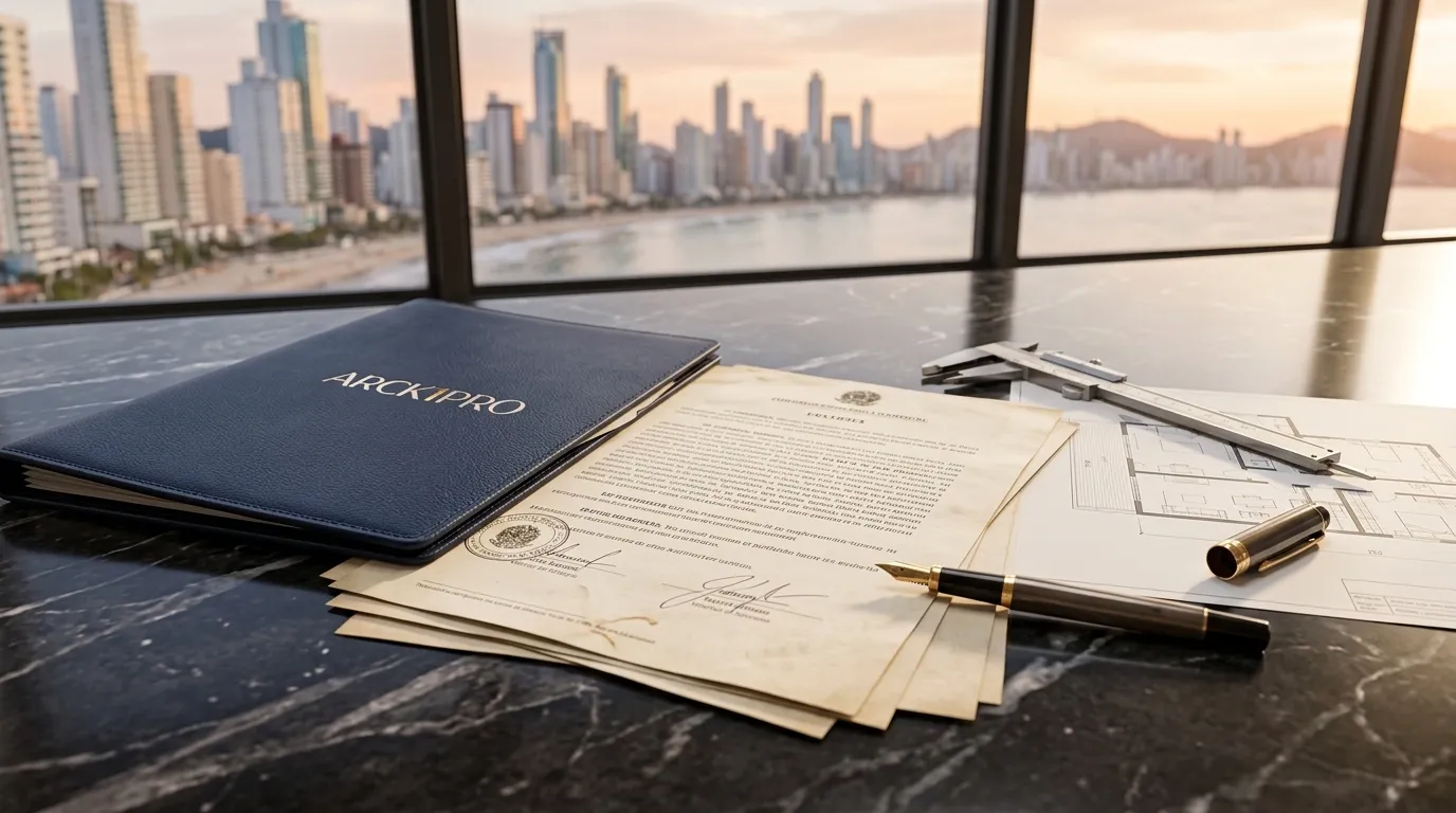 Documentos e registros detalhando como funciona incorporação imobiliária até o cartório.