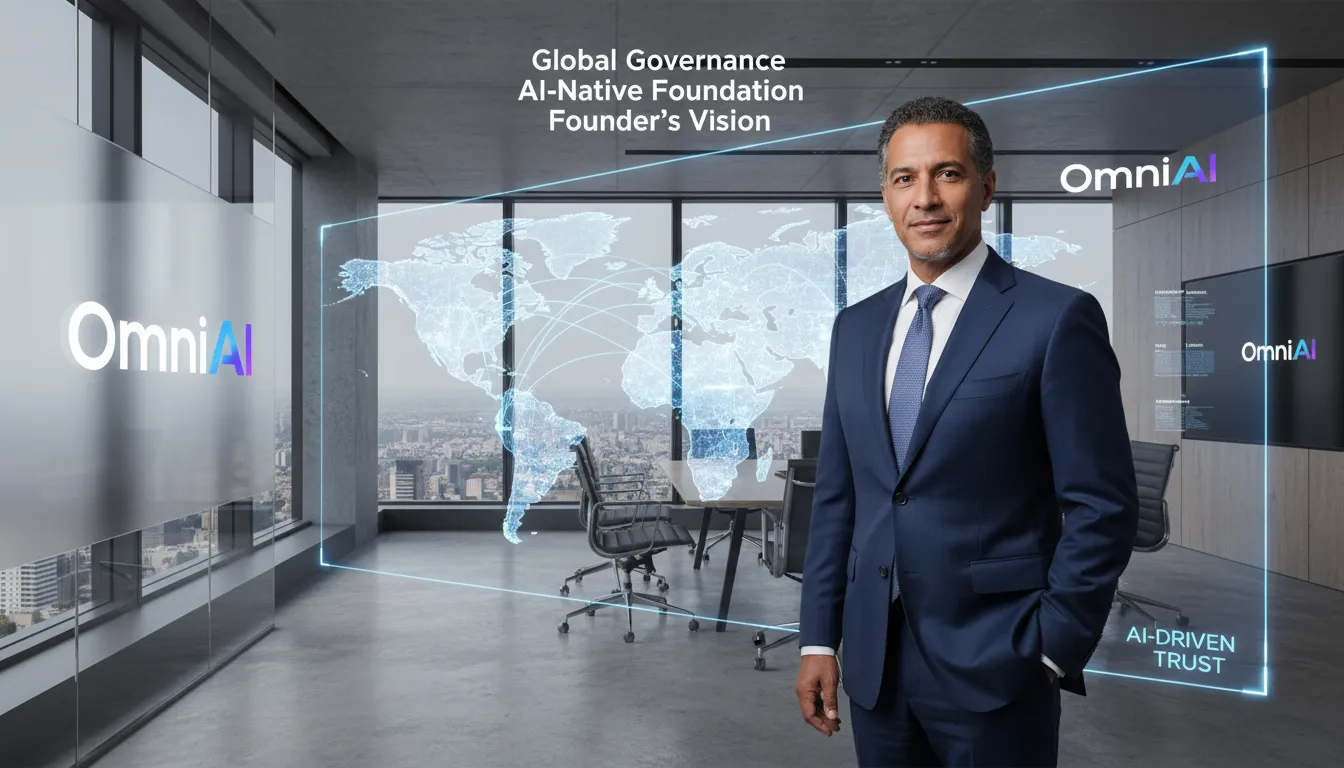 A founder in a global boardroom, showcasing a secure AI-native omnichannel WhatsApp platform for businesses.