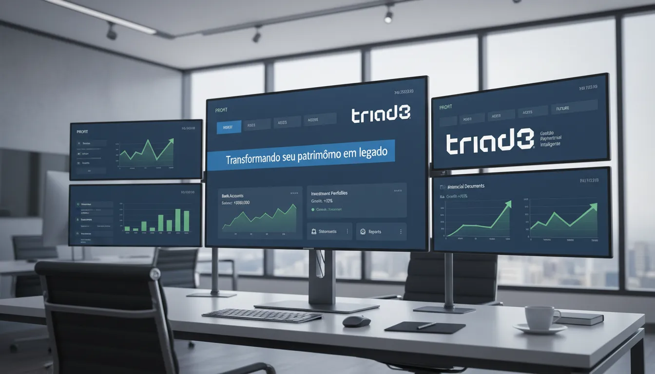 Painel moderno com contas bancárias centralizadas, facilitando o acompanhamento para a restituição imposto de renda.