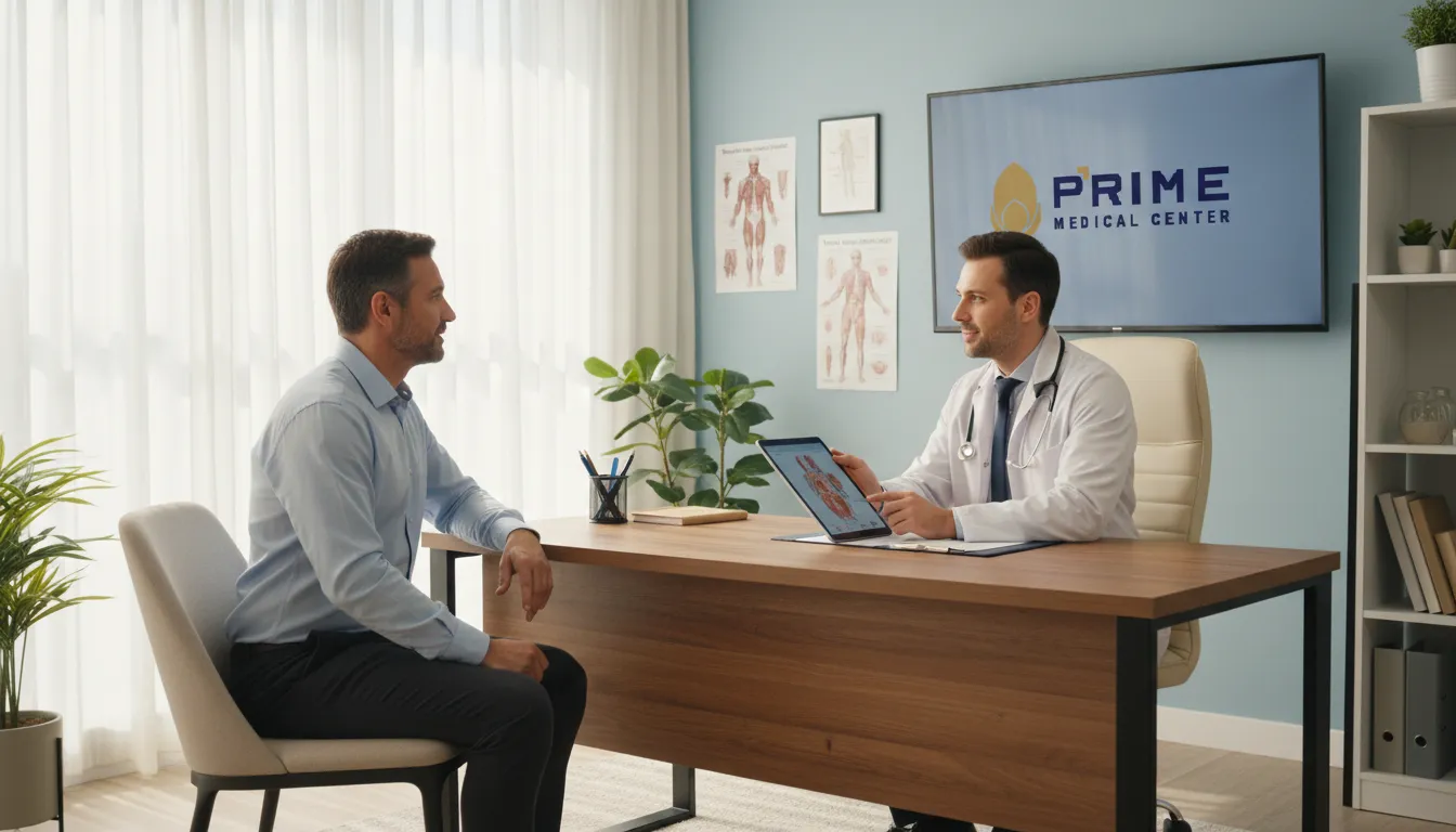 Médico explica opções de tratamento para impotência sexual masculina, reforçando a abordagem atenciosa da Prime Medical com seus pacientes.