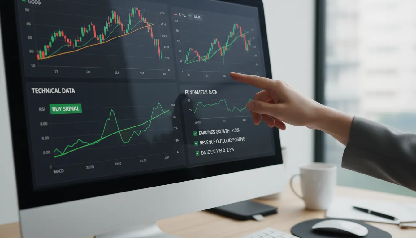 Interface intuitiva apresentando tabelas comparativas e gráficos de desempenho de ações em tempo real.