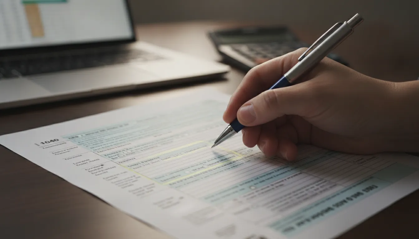 Mão preenche formulário de imposto para LLC de sócio único. Entenda as complexidades do multi member vs single member llc taxes.