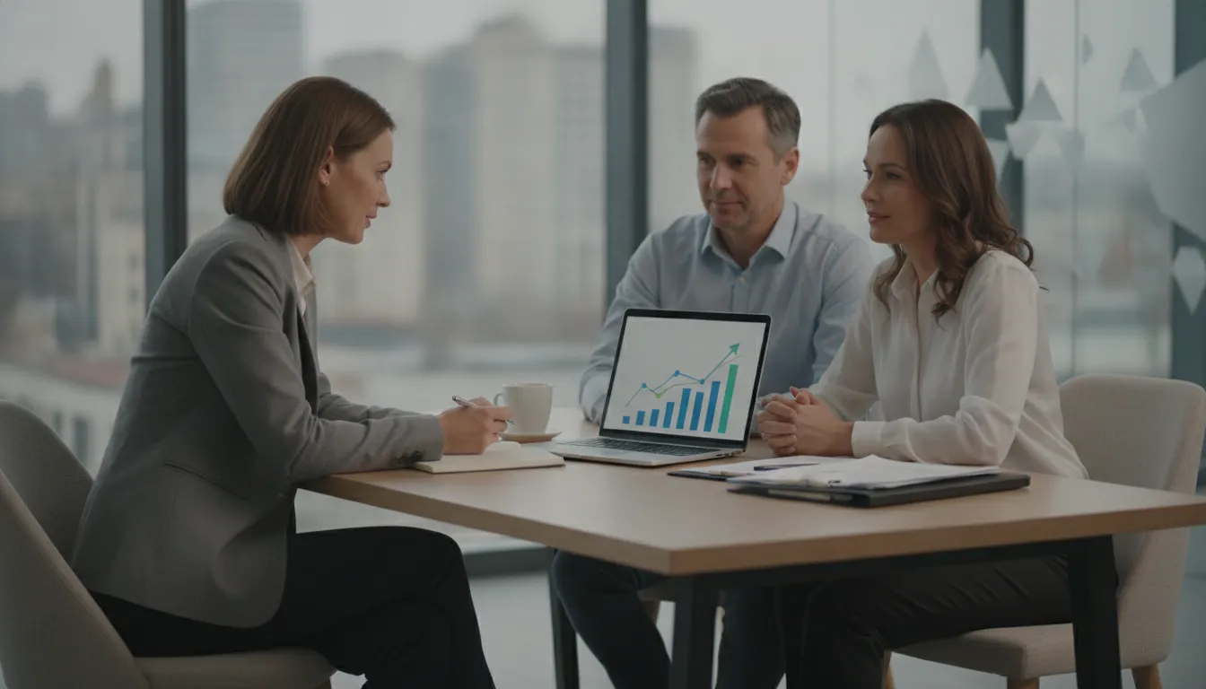 Consultor Financia Tudo explica home equity para reorganização financeira a casal, oferecendo soluções.