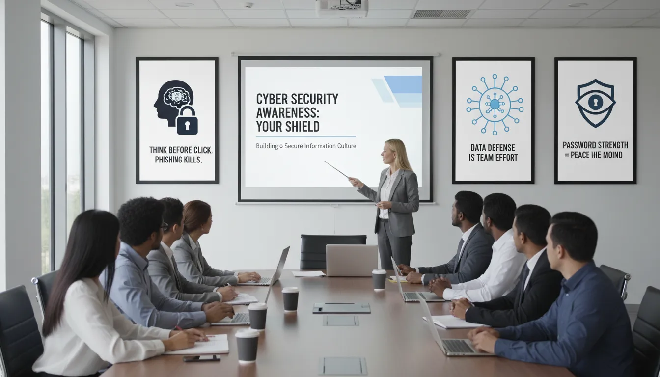 Funcionário participa de treinamento para reforçar a cultura de segurança da informação na organização.