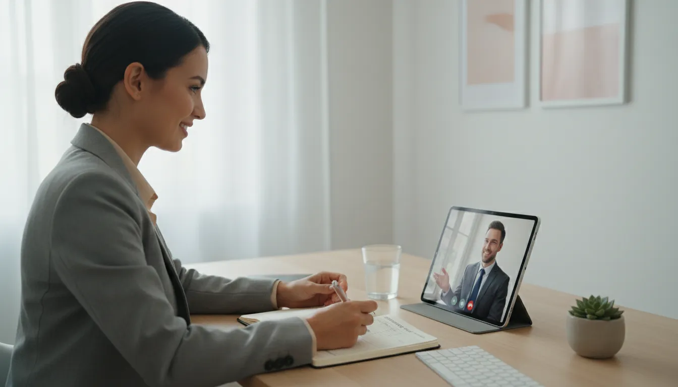 Profissional planeja finanças com consultor financeiro online para construir sua reserva de emergência de forma eficaz.