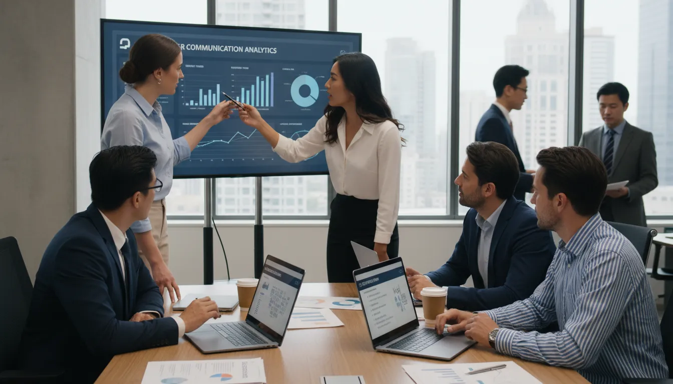 Modelos de E-mails de Resposta Automática para Contatos Feitos pelo Site 3 Equipe analisa dados e estratégias de comunicação automática junto a gráficos e notebooks