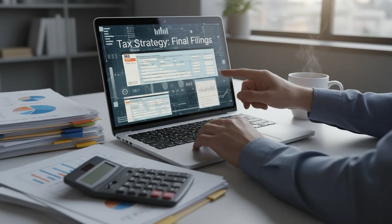 Reviewing financial statements and tax forms for how to close a company in the US correctly.