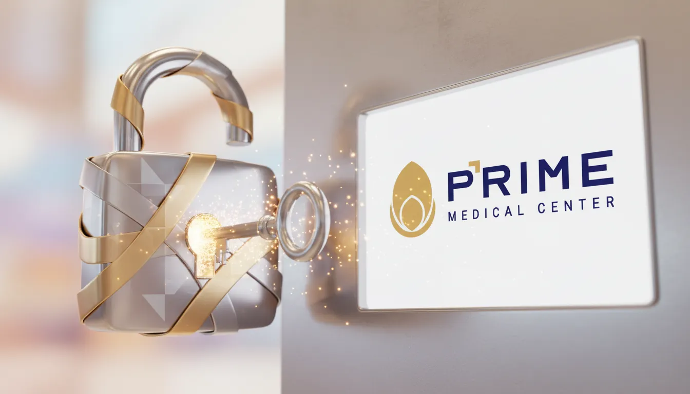 Cadeado sendo aberto por chave, simbolizando que ejaculação precoce tem cura, em representação abstrata e esperançosa.