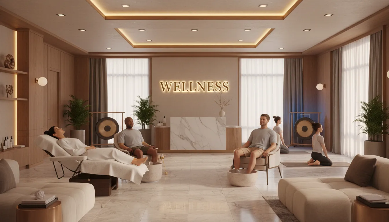 Imagem de clínica wellness utilizando whatsapp qr code para agendamento, com foco no atendimento premium e satisfação do cliente.