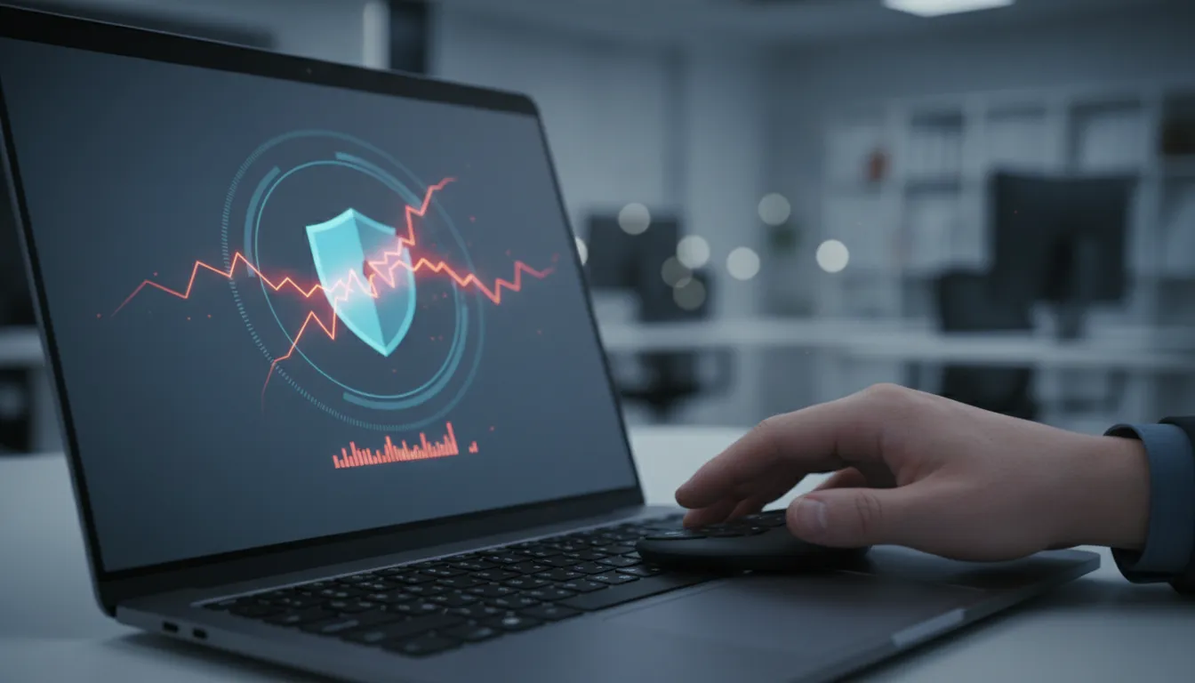 Tela de computador exibindo alerta de vulnerabilidade, destacando a importância da cultura de privacidade para evitar vazamentos.
