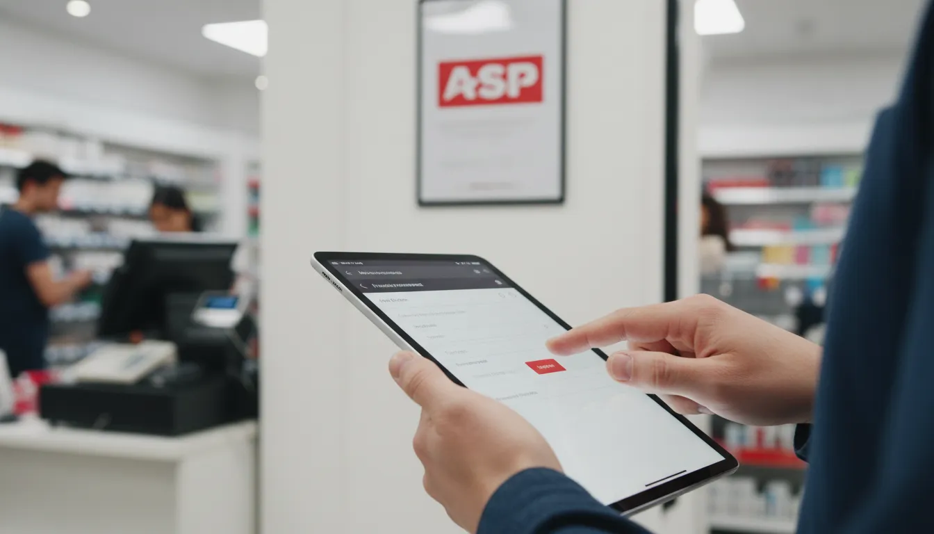 Mãos utilizando sistema de gestão para emissão rápida e segura de notas, impulsionando o certificado digital da empresa.