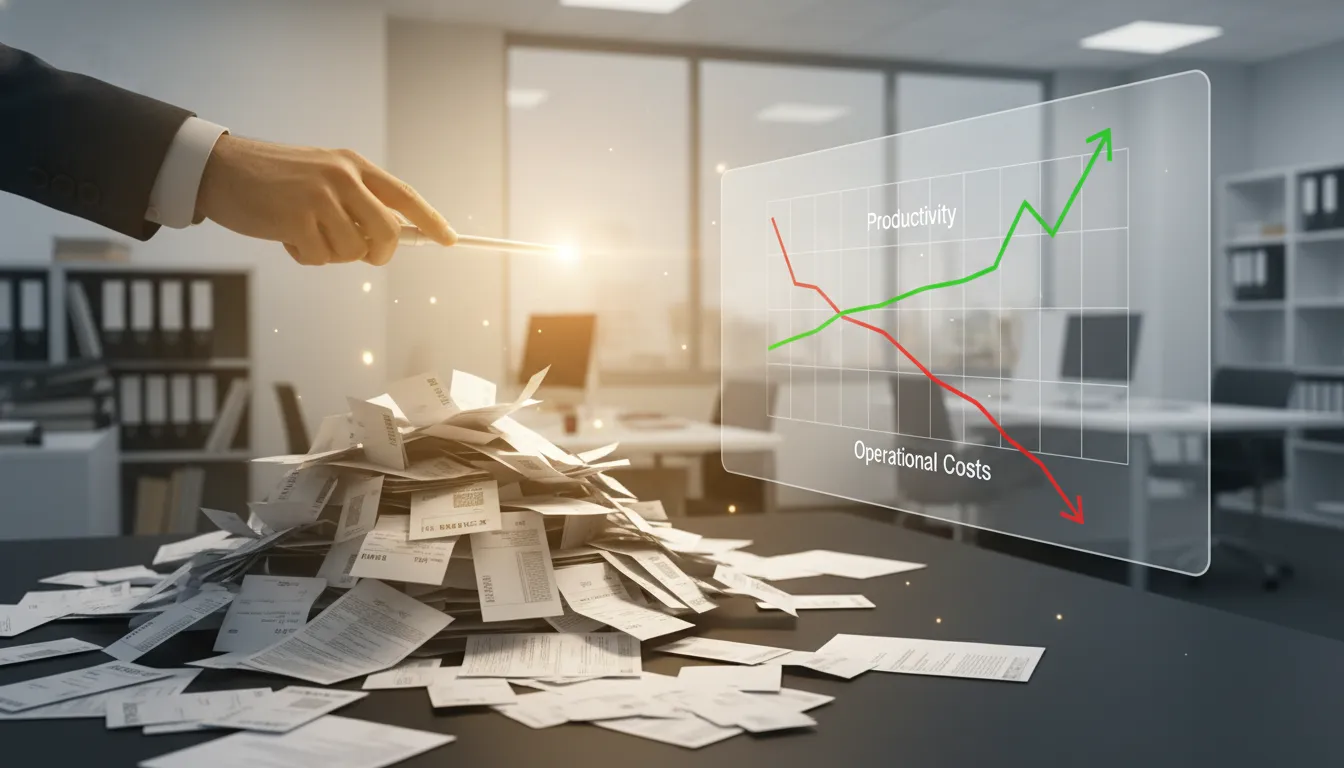 Gráficos digitais mostram como o assistente automatiza tarefas, reduzindo custos e aumentando a produtividade legal eficientemente.