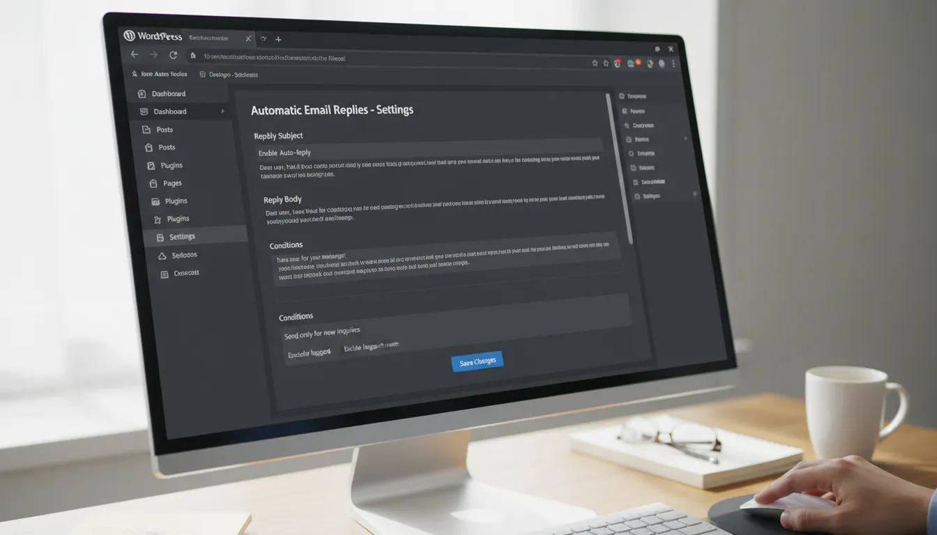 Modelos de E-mails de Resposta Automática para Contatos Feitos pelo Site 2 Configuração de respostas automáticas no painel do WordPress com plugins visíveis