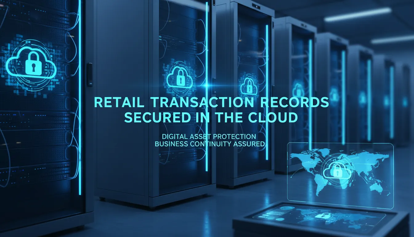 Sistema de backup em nuvem garantindo a segurança de dados fiscais e financeiros do varejo