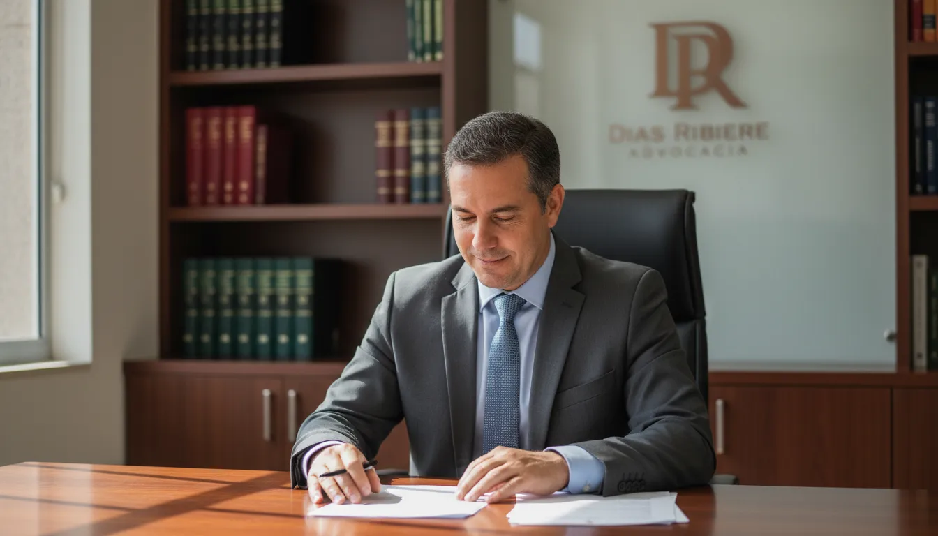 Advogado em Joinville, da Dias Ribeiro Advocacia, revisando caso de plano de saúde com foco na proteção do cliente.