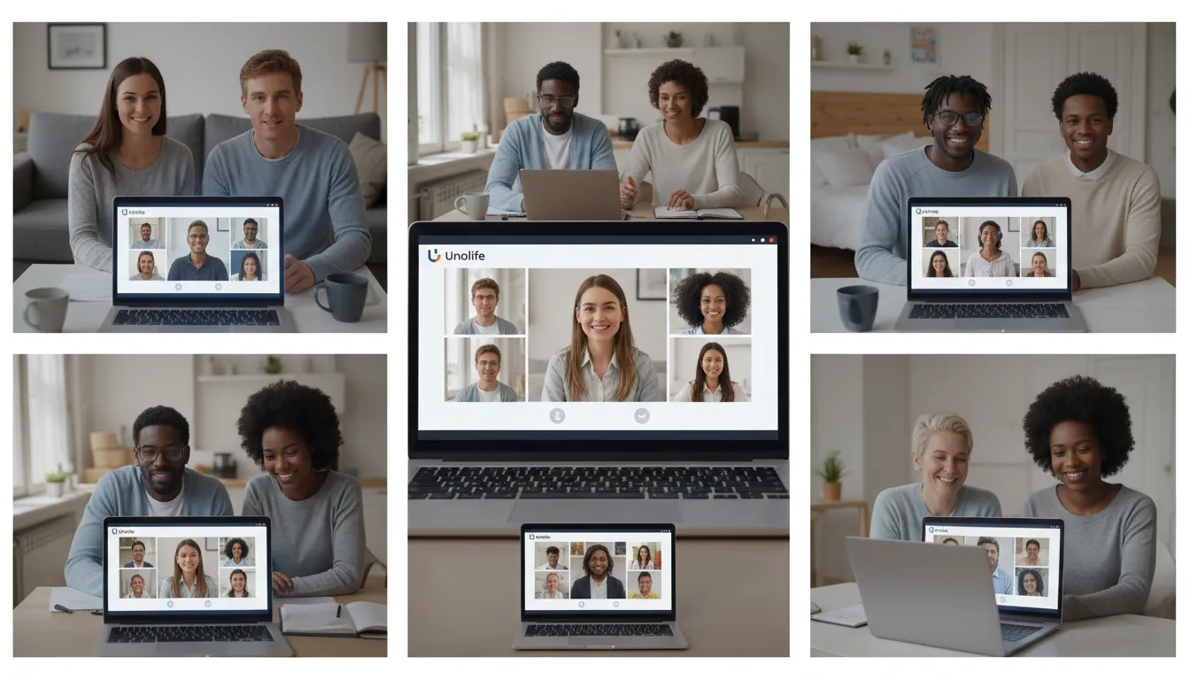 Sessão de terapia online em grupo, demonstrando o serviço da Unolife para promover a saúde mental e o bem-estar emocional.