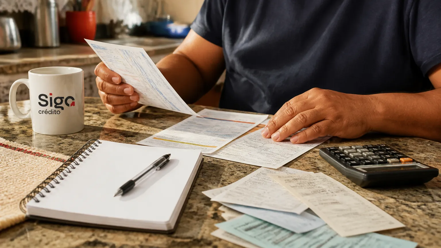 Planejamento prático de como organizar as finanças pessoais separando contas do mês.