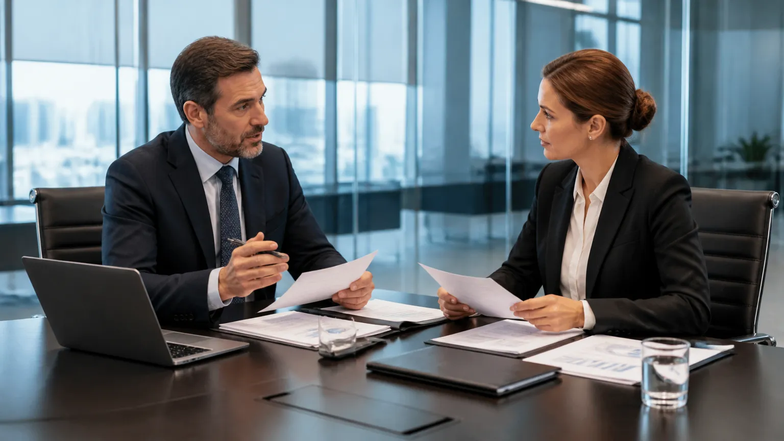 Reunião de due diligence de integridade para análise e avaliação de parceiros de negócios.