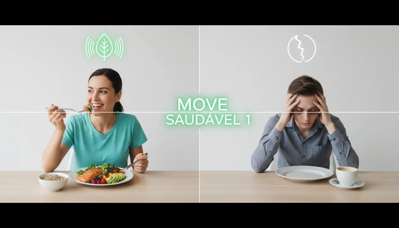 Comparativo visual: refeição balanceada versus pular refeições emagrece? Veja qual te deixa mais saudável.