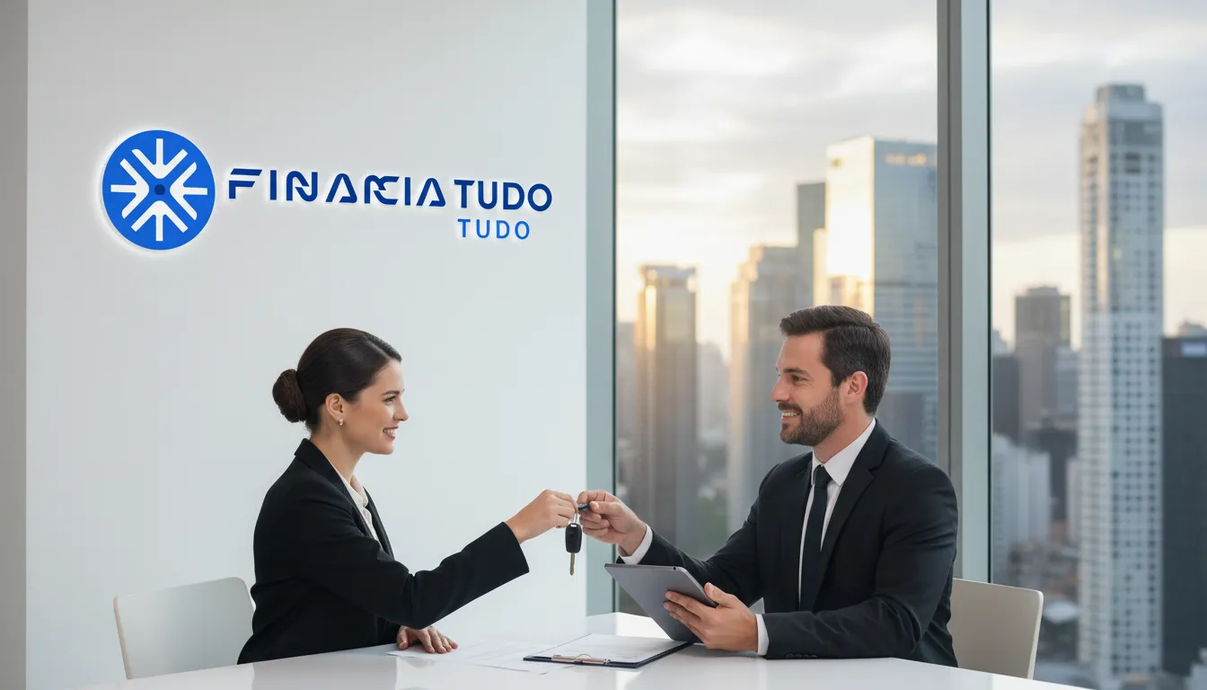 Pessoa entregando as chaves do carro como garantia de veículo para quitar dívidas, com a segurança da Financia Tudo.