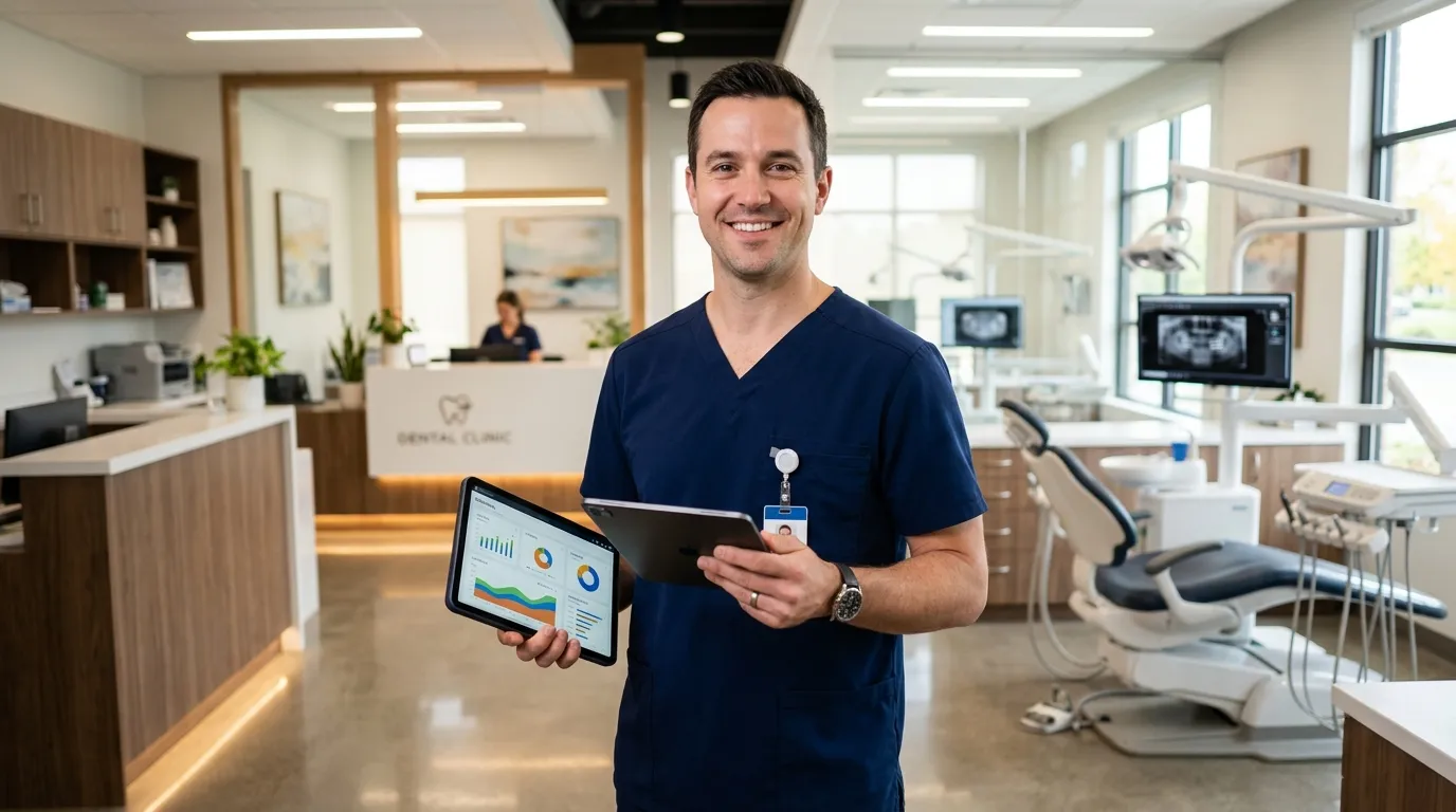 Dentista de sucesso em sua clinica odontológica cnpj regularizada e eficiente.