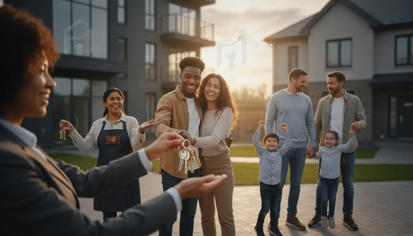 Famílias e empresas realizam sonhos com crédito imobiliário facilitado e suporte completo.