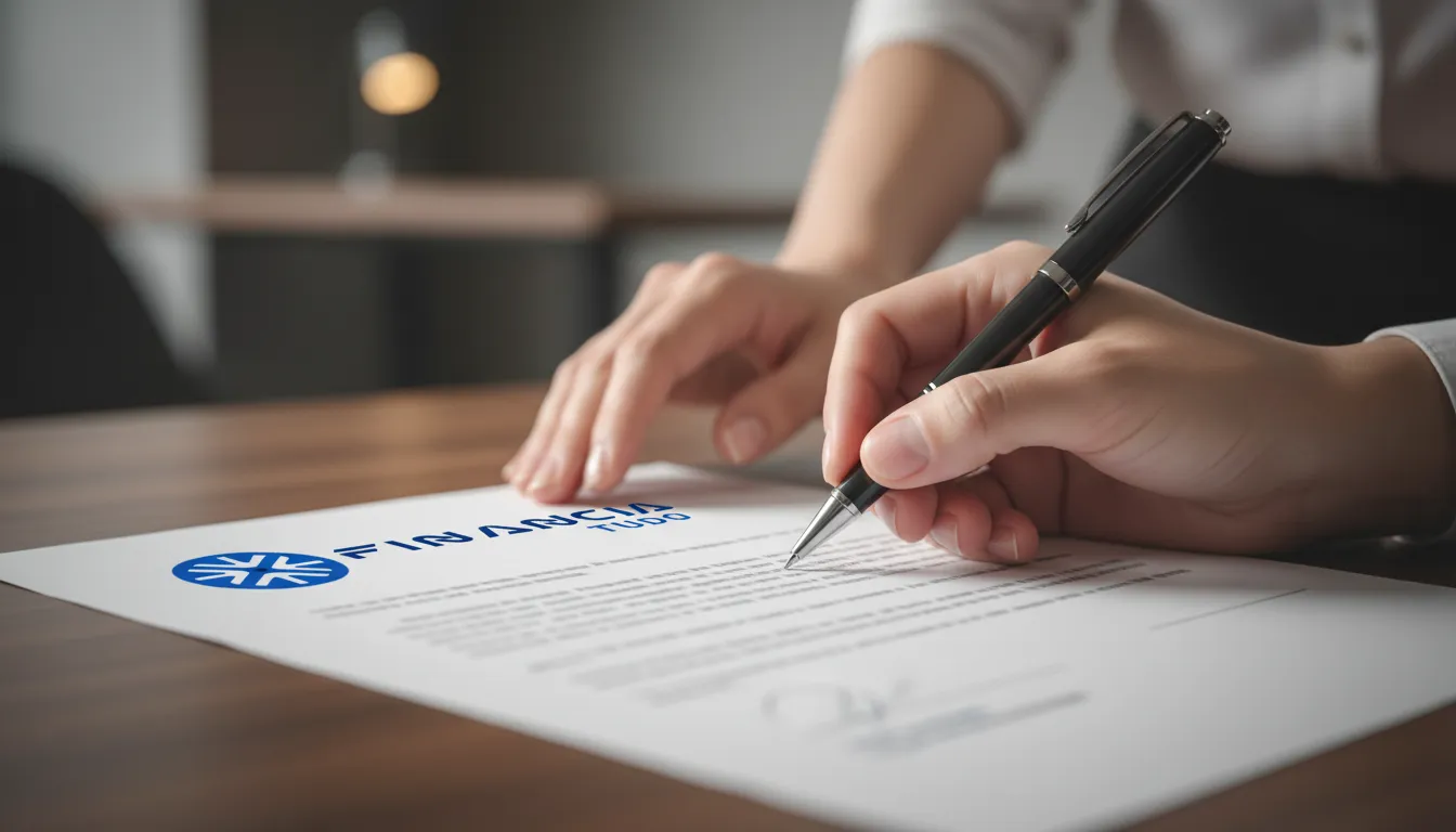Assinatura de contrato facilitada pela Financia Tudo para trocar dívida por empréstimo com garantia, com segurança e transparência.