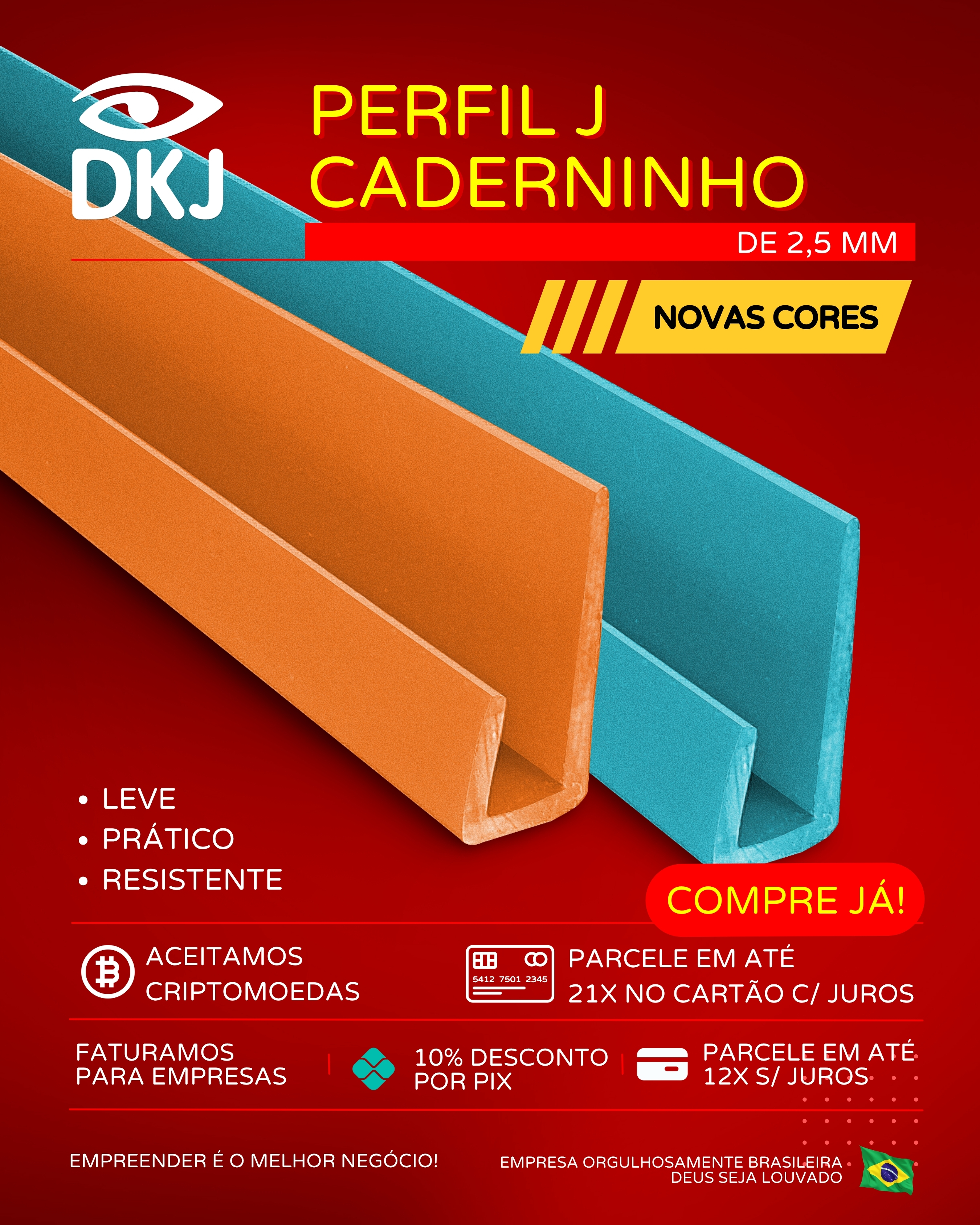 perfil-j acabamento de placas variedade de cores e medidas