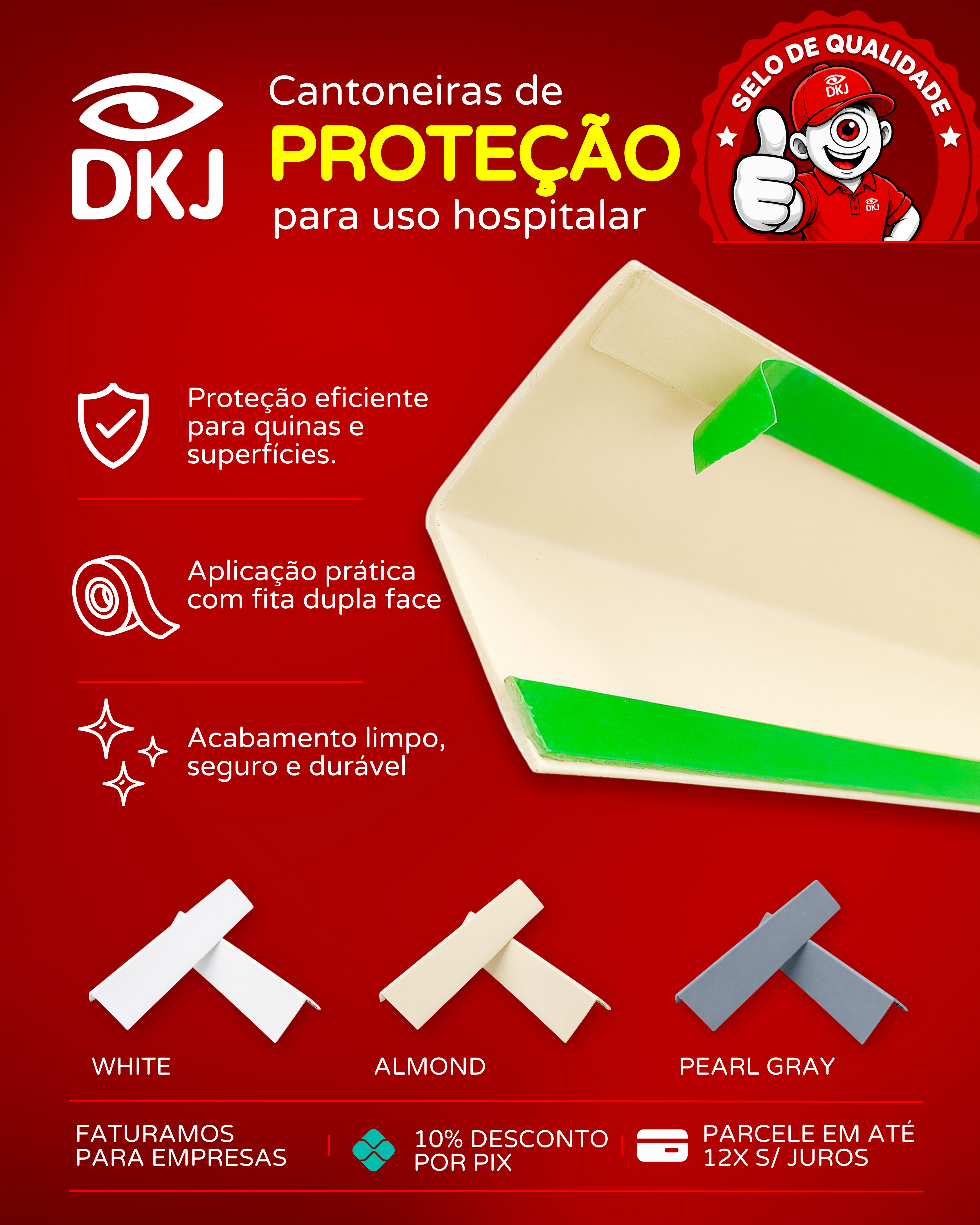 Cantoneira-pvc-auto-adesiva instalada em ambiente hospitalar protegendo quinas